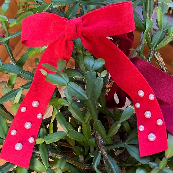 Embellished Felt Hair Bows, Set of Two - Wine - NWT - Picture 15 of 16